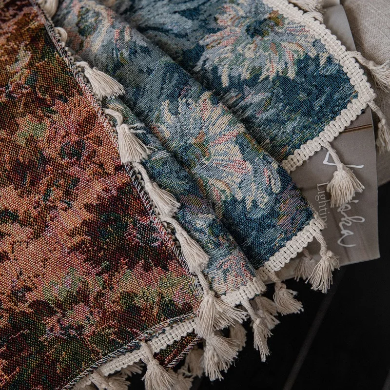 Американские шторы для гостиной столовой спальни кафе ретро синие цветочные