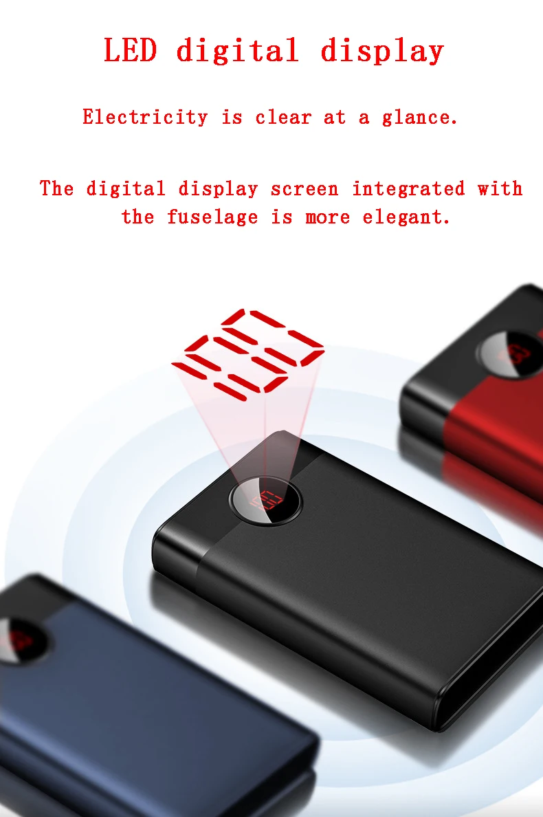 Xiaomi power Bank 30000 мАч цифровой дисплей аксессуары для телефонов Двусторонняя Быстрая Зарядка батарея банк аксессуары для телефонов Аккумулятор
