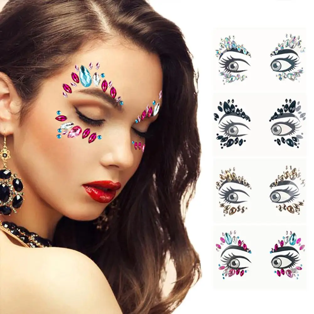 Музыкальный фестиваль лицо Алмазная наклейка зеленый полимерный бровей