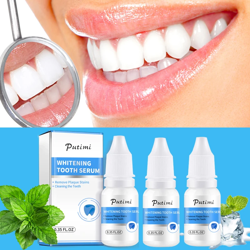 

PUTIMI Teeth Whitening Serum Oral Hygiene Deep Cleaning Remove Dental Stains Dental Plaque Fresh Mouth Teeth Products Tools