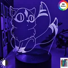 3d ночной Светильник Kirara, фигурка для декора комнаты, светодиодный Ночной светильник с изменением цвета, аниме, подарок для детей, спальня, Декор, 3d лампа Inuyasha