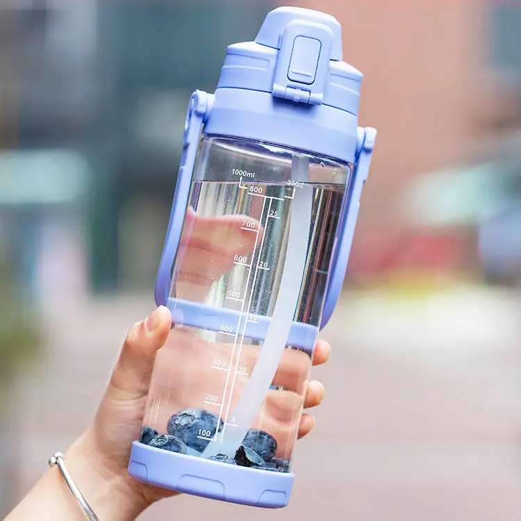 

Large capacity plastic water cup female straw large anti falling outdoor tea cup student lovely water bottle large kettle
