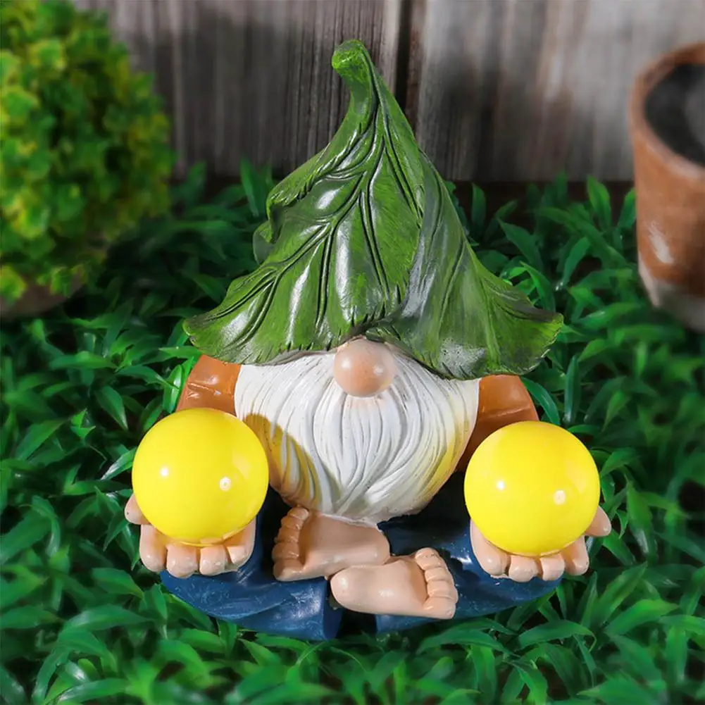 

Solar Garden Dwarf Statues With LED Lights Outdoor Lawn Solar Lamp Elf Dwarf Gnome Figurines Sculpture Courtyard Patio Ornaments