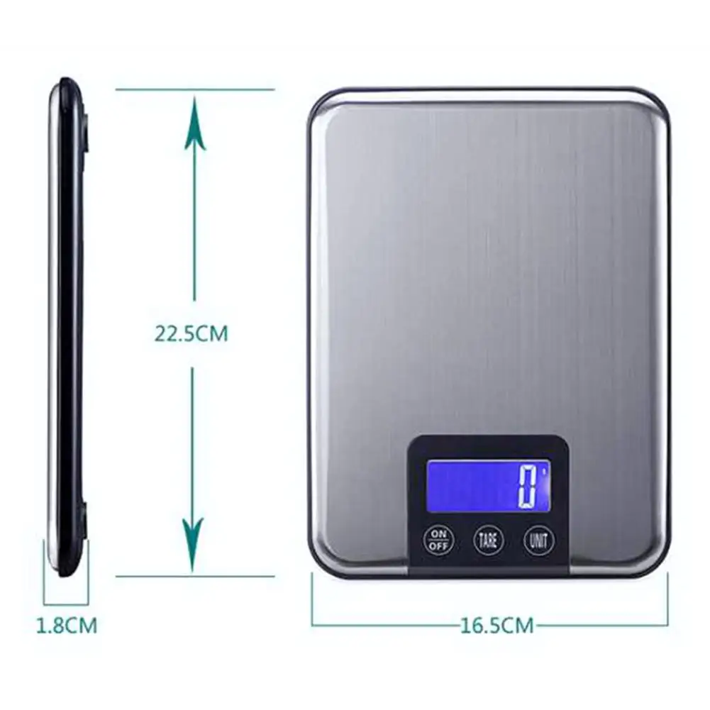 

Stainless 5kg/1g/0.1g Portable Digital Scale LED Electronic Scales Postal Food Measuring Weight Kitchen LED Electronic Scales