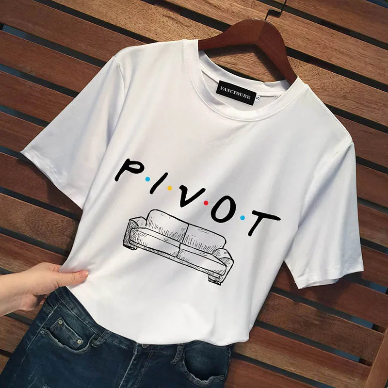 Футболка с готическим рисунком Friends Tee Harajuku женская футболка с буквенным принтом с коротким рукавом и круглым вырезом Женские топы