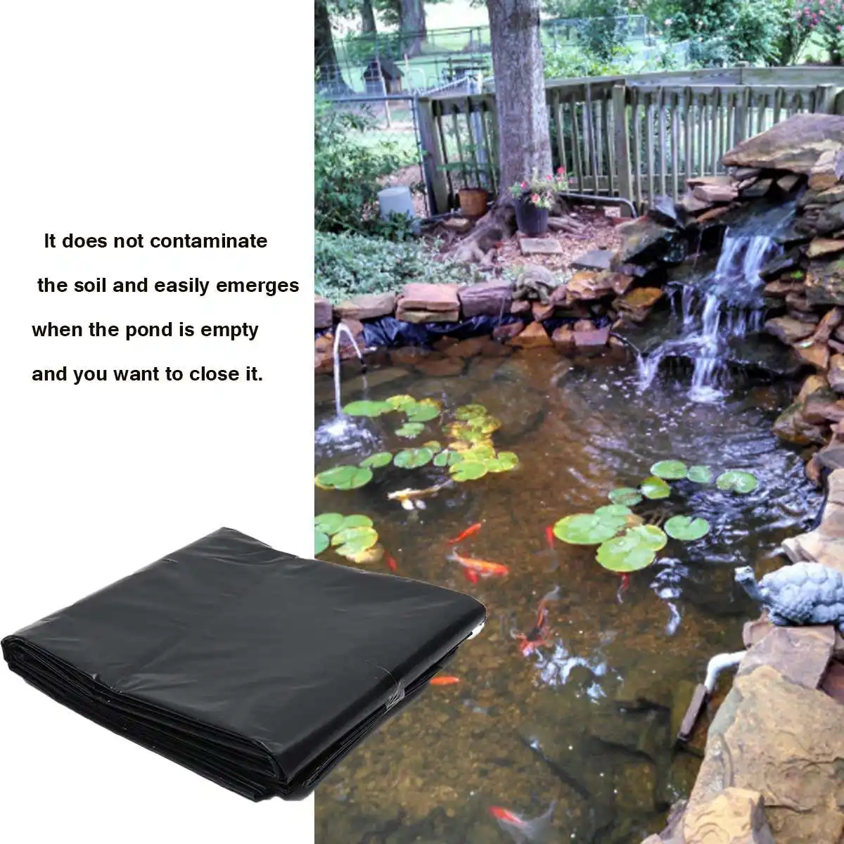 

New 10m Pond Liners Black Thicken Pond Liners Garden Pool HDPE Membrane Reinforced Heavy Landscaping Pool Pond Waterproof Liner