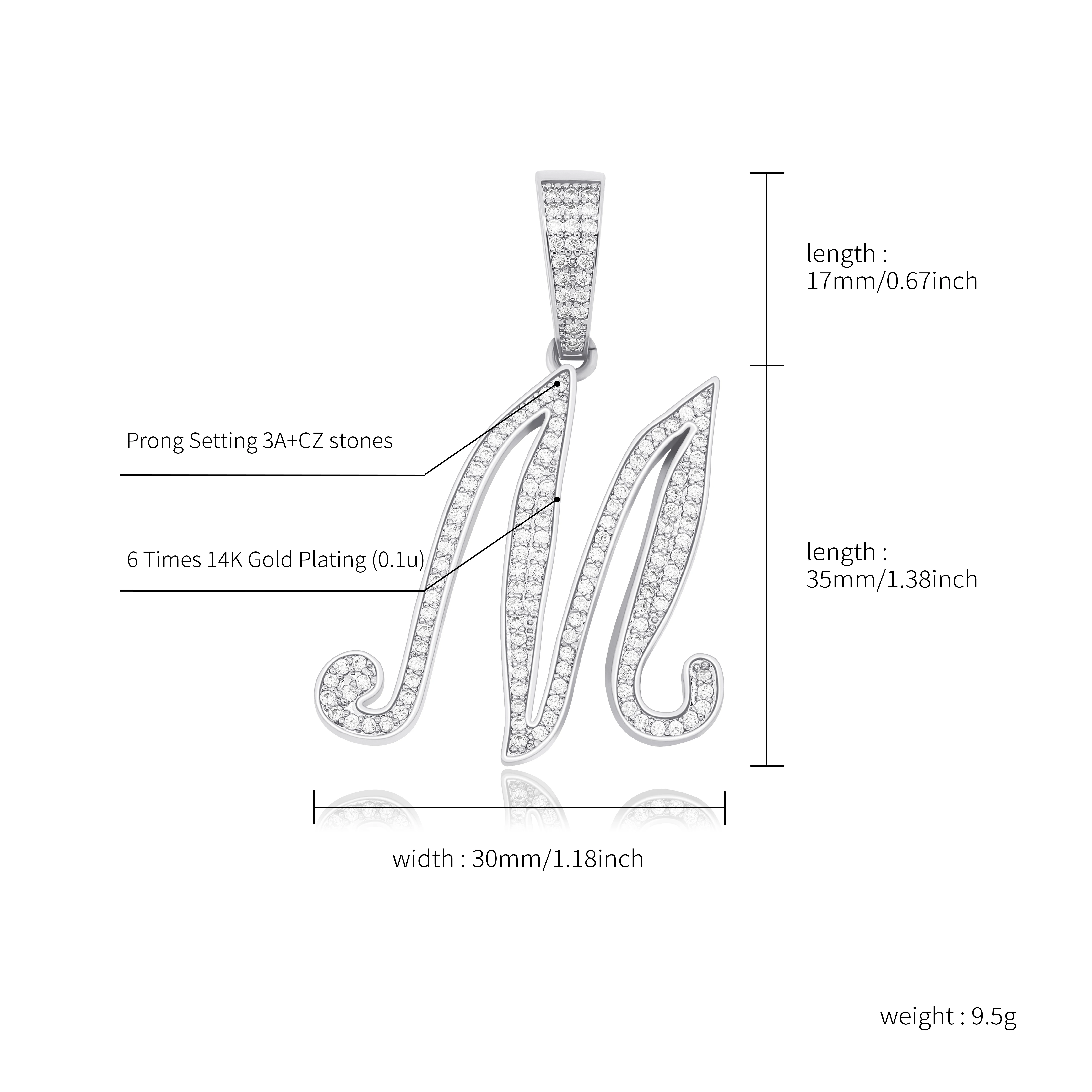 TOPGRILLZ 2020 New A-Z Bigger Size Cursive Letters Name Pendant Iced Out Cubic Zirconia Hip Hop Fashion Charm Jewelry For Gift | Украшения
