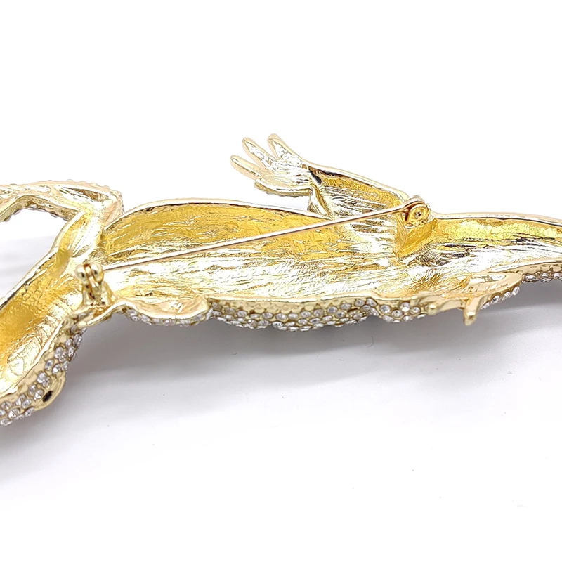 

PD BROOCH 2021 New Exaggerated Golden Handmade Dot Zircon Animal Lizard Brooch Clothing Accessories Jewelry Brooches for Men