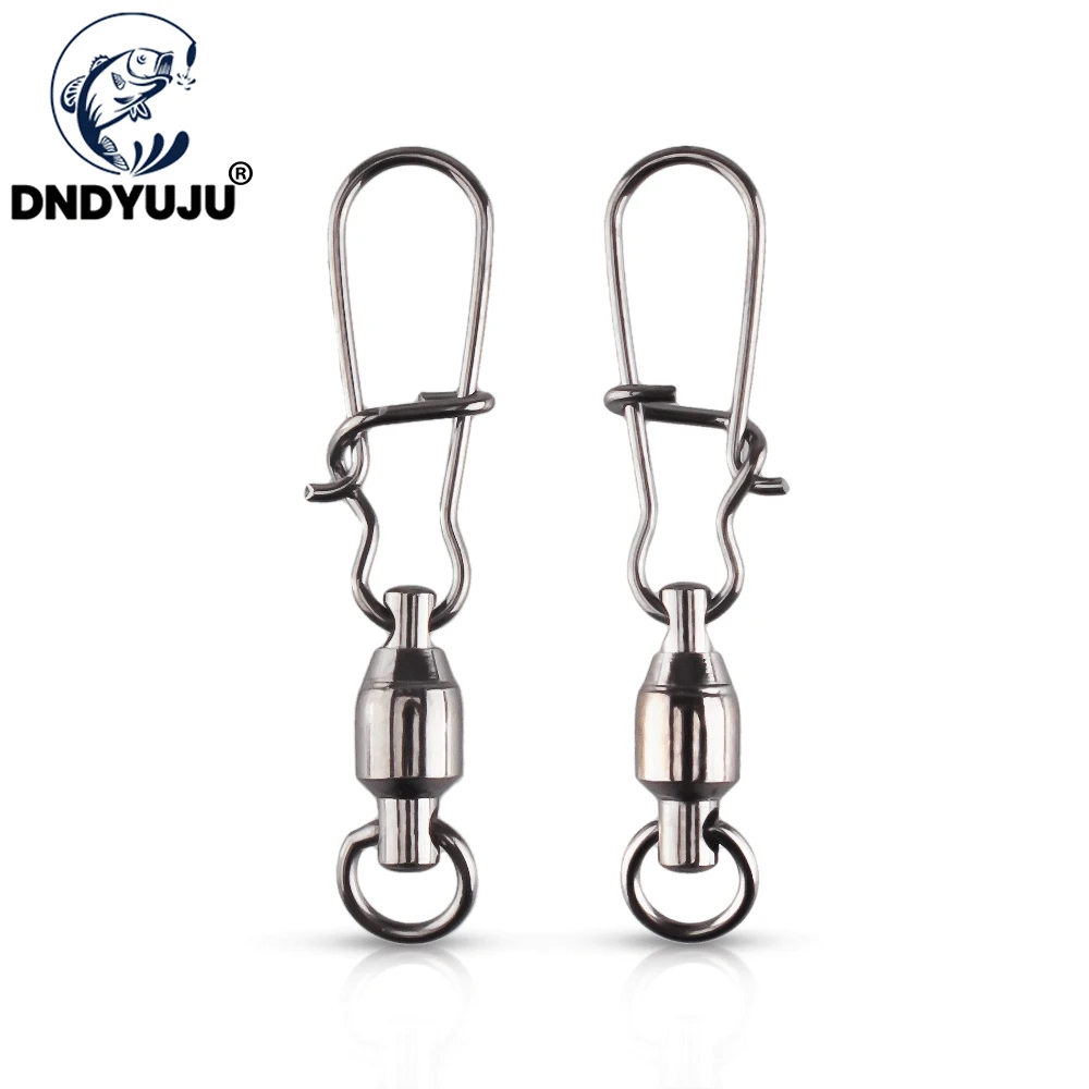 

DNDYUJU 5PCS Fishing Accessories Connector Pin Bearing Rolling With Hooked Swivel Stainless Steel Snap Fishing Hook Lure