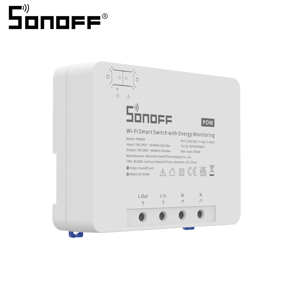 

Умный выключатель Sonoff POW R3, 25 А, 5500 Вт, 1-3 шт.
