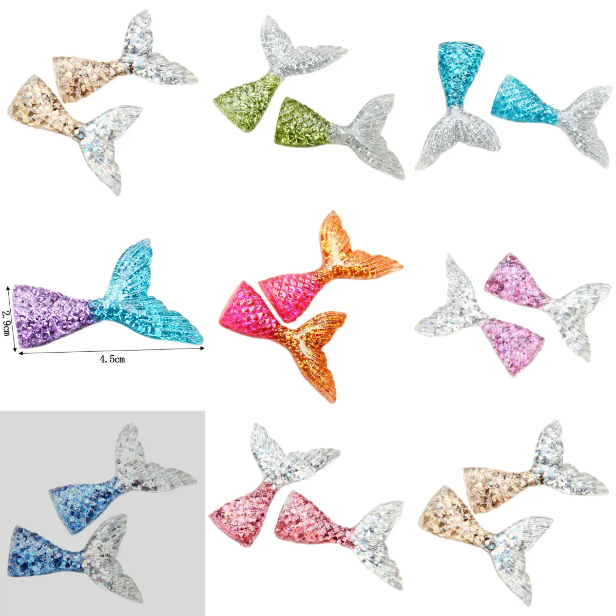 1 шт. Разноцветные Подвески в виде хвоста русалки ручной работы подвесные