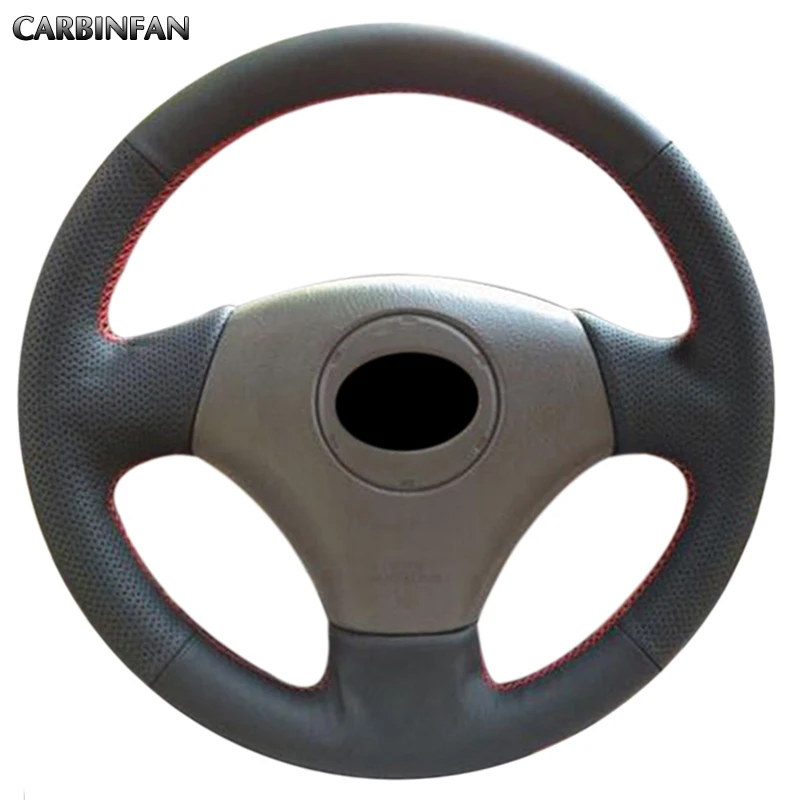 Черный кожаный прошитый вручную чехол рулевого колеса автомобиля для Toyota Vios Old