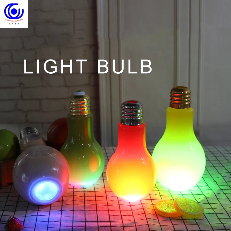Креативный светодиодный светильник пластиковая прозрачная лампа бутылка для