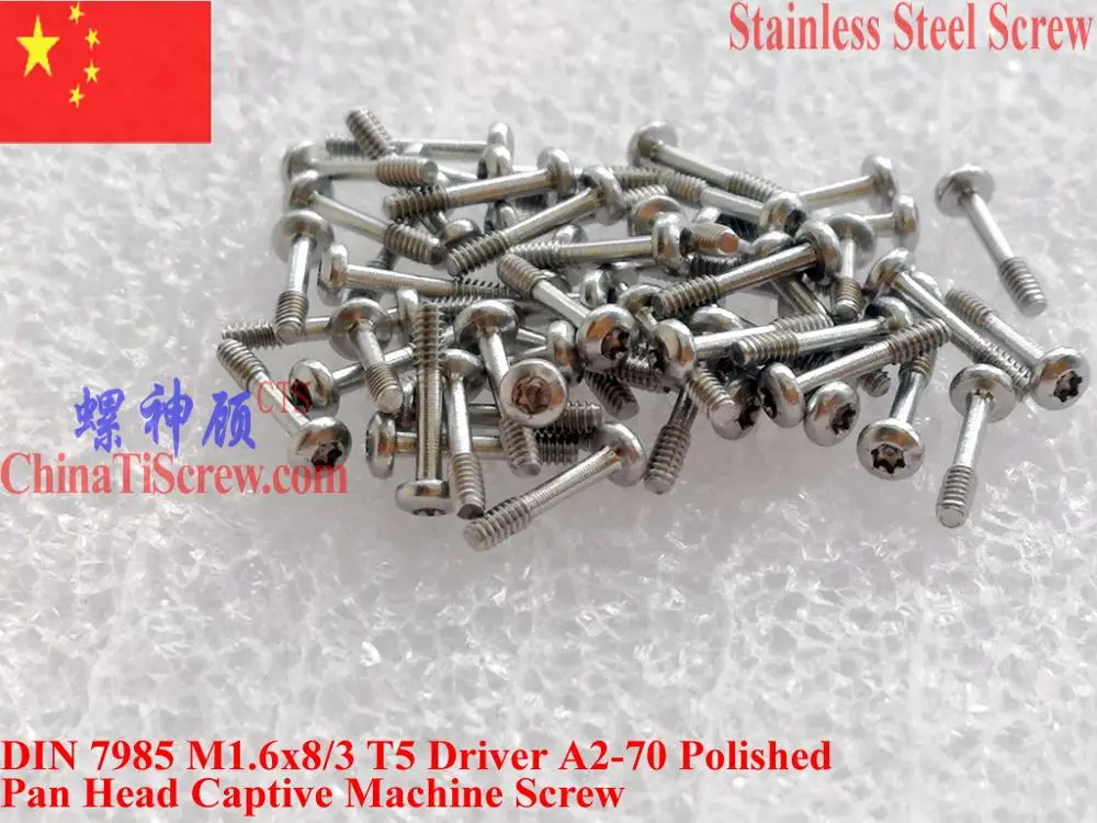 

Captive screws M1.6x8 T5 Driver Pan Head Undersize Body A2-70 Polished QCTi Screw