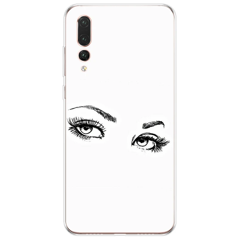Eyelash And Eyebrow Drawing Cover Soft Silicone TPU Phone Case For Huawei P9 P10 P20 P30 lite PRO PLUS | Мобильные телефоны и
