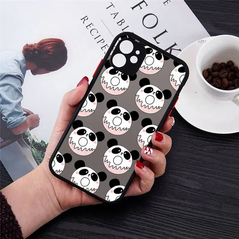 

Riccu cute Panda Bear Phone Cases matte transparent For iphone 7 8 11 12 plus mini x xs xr pro max cover