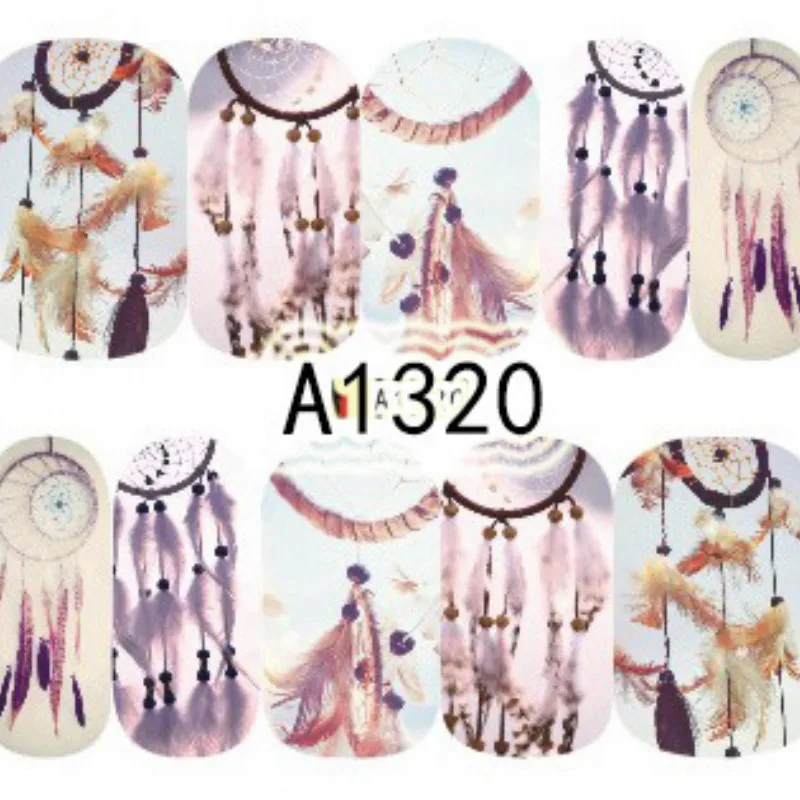 Переводные наклейки для ногтей 12/50 листов водные переводные с животными