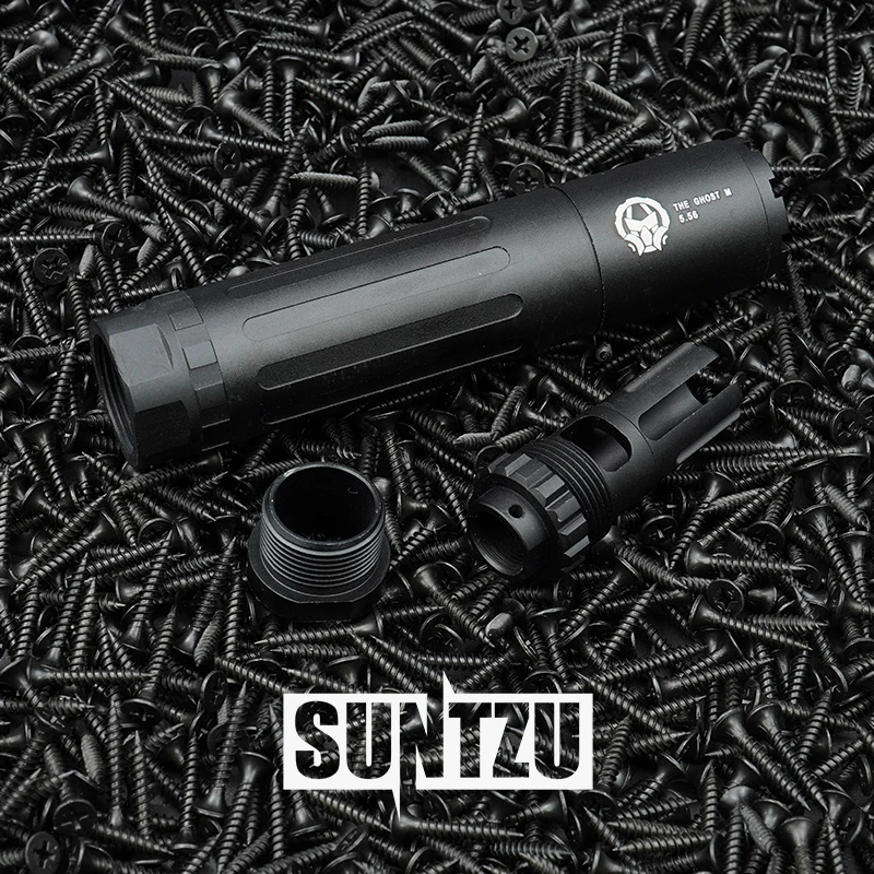 

14MM CCW Thread Metal The Ghost Flash Hide For Toy Gel Ball Baster Airsoft AEG GBB