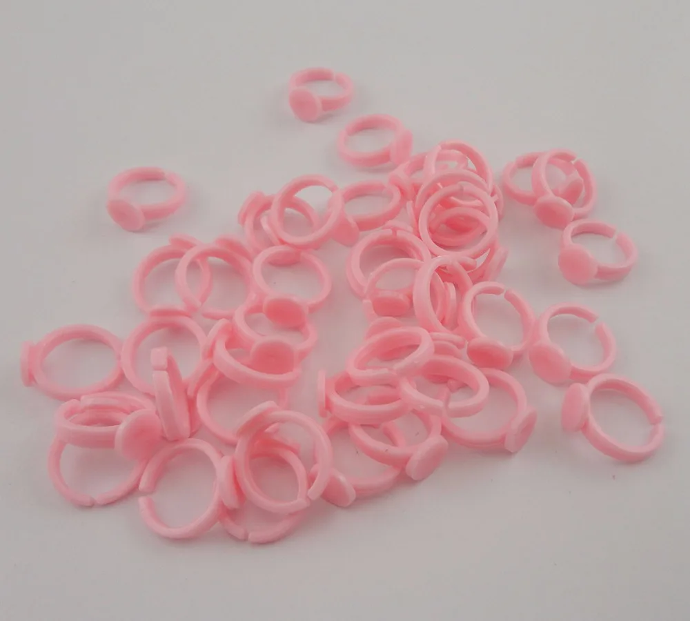 

200PCS Inner diameter 1.4cm plain adjustable Plastic Kids Ring setting with 10mm pad Handmade Jewelry ring
