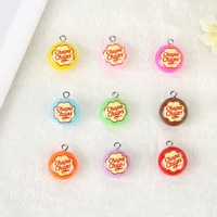 18pcs diy earring charms flatback resin candy accessories for necklace keychain pendant making
