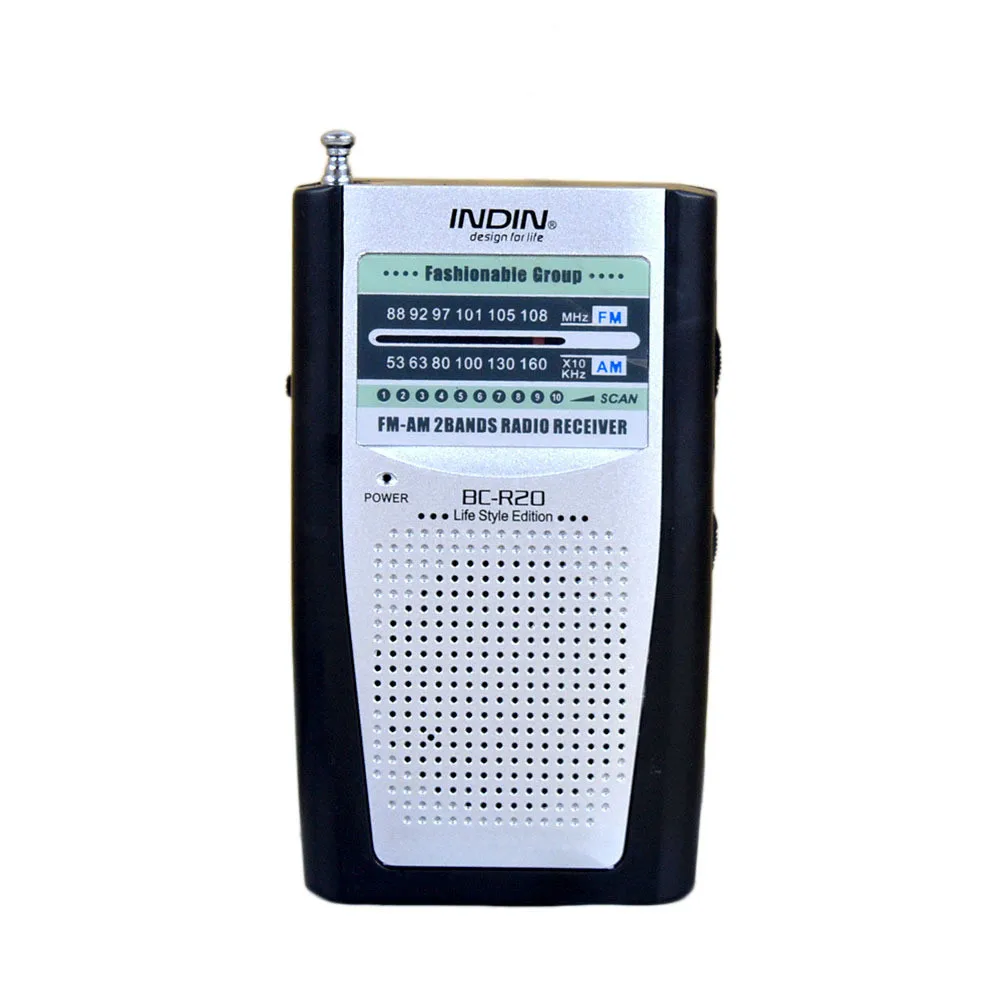 BC-R20 Mini Radio INDIN Portable AM/FM Telescopic Antenna Pocket World Receiver Built in speaker | Электроника