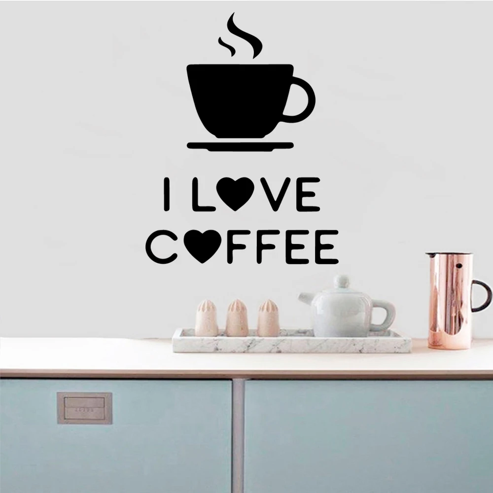 Бесплатная доставка Кофе ПВХ Водонепроницаемый наклейки на стены для Гостиная