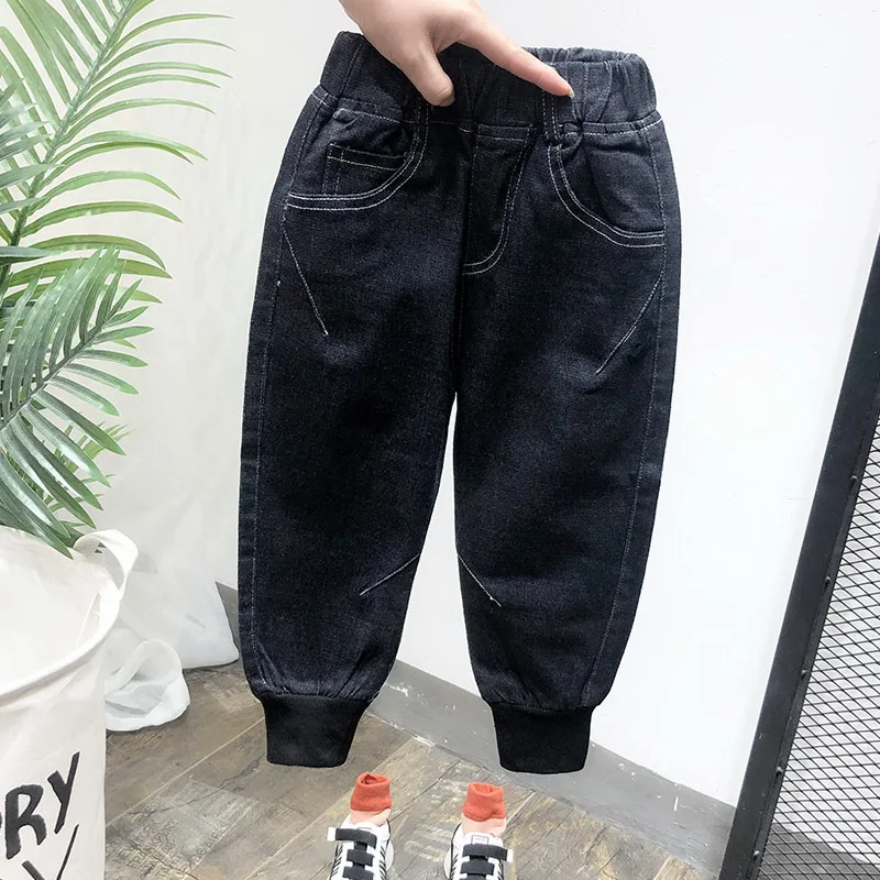Джинсы для мальчиков и девочек 2 6 лет эластичные леггинсы из хлопка черные