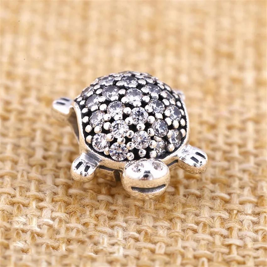 Ozoole подлинный 925 пробы Серебряный морской черепахи CZ Шарм бисера fit Pandora Браслеты