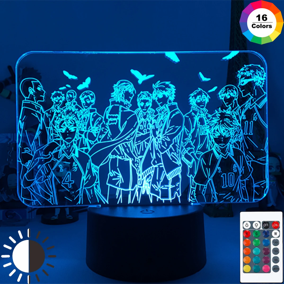 

Haikyuu Karasuno Team 3D Lamp Led Night Light Lamp for Bedroom Decor Nightlight Kids Child Birthday Gift Haikyu Karasuno Group