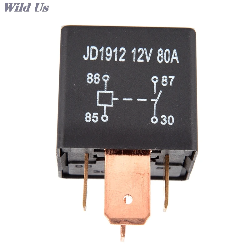 

28mmX28mmX25mm Waterproof Heavy Duty Relay 4Pin DC 24V 12V 80A JD1912 Automotive Car Relay