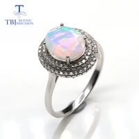 nice colorful opal ring natural gemstones oval 810mm fine jewelry 925 sterling silver for women party gift tbj promotion