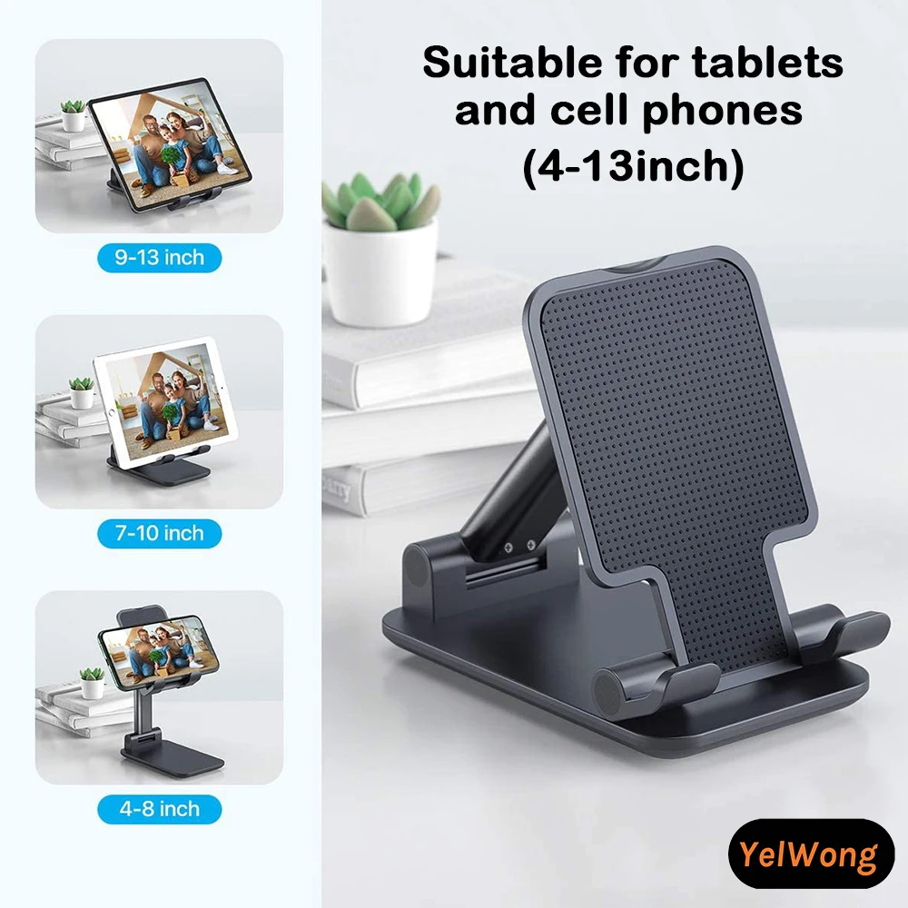 yelwong portable phone holder foldable tablet holder ipad stand desktop bracket adjust stand for iphone xiaomi huawei samsung free global shipping