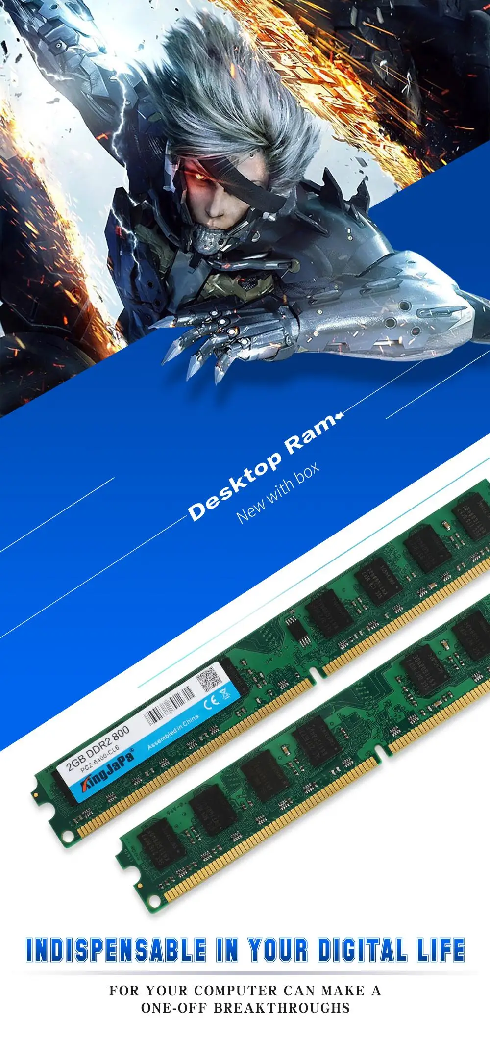 Новая оперативная память для AMD KingJaPa DDR 2 3 DDR2 DDR3/PC2 PC3-12800 10600 1 Гб 2 Гб 4 ГБ 8 ГБ настольный компьютер 667 800 1333 1600 МГц