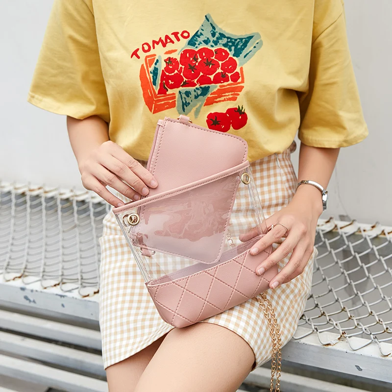 Прозрачная Желейная сумка для женщин миниатюрная сумочка через плечо из ПВХ и