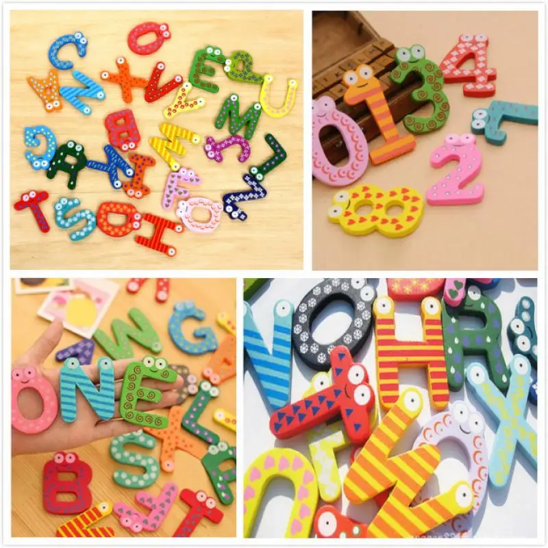 Деревянный магнит на холодильник 26 алфавитов 1 набор | Строительство и ремонт