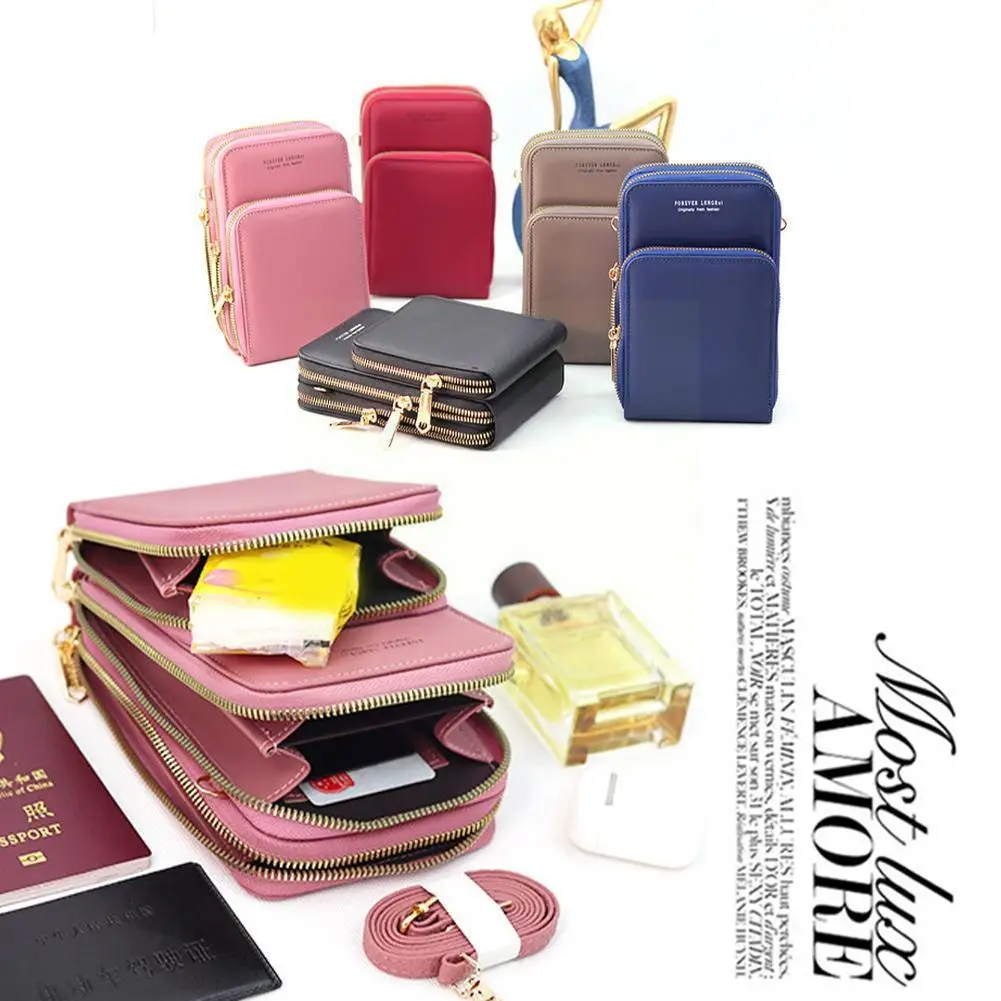 

Crossbody Shoulder Bag Wallets For Women Mobile Phone Purse Soft Leather Daily Use Card Holder Female Multi Functional Hand K8k3