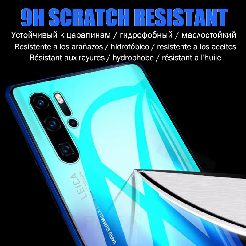 Магнитный адсорбционный металлический чехол для huawei P30 Pro P20 Lite P Smart, Задняя стеклянная крышка для mate 10 Lite 20 Pro Honor 10 Lite