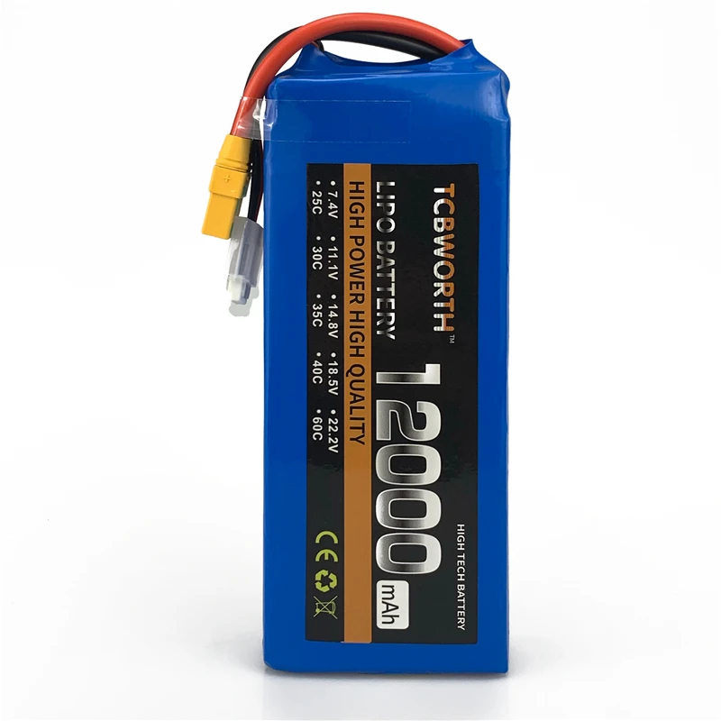 4S RC LiPo батарея 14 8 V 12000mAh 25C 35C радиоуправляемый самолет Квадрокоптер вертолет
