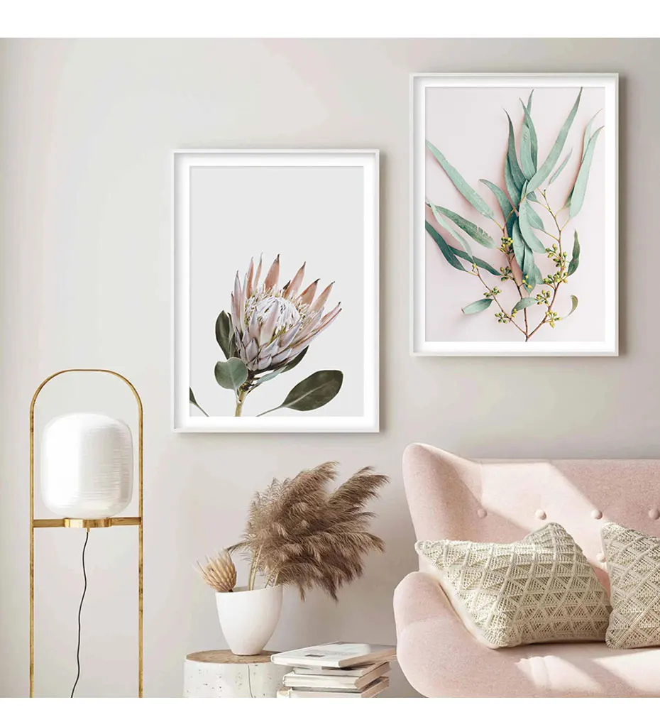 Современные растения листья король прочай цветы настенные художественные