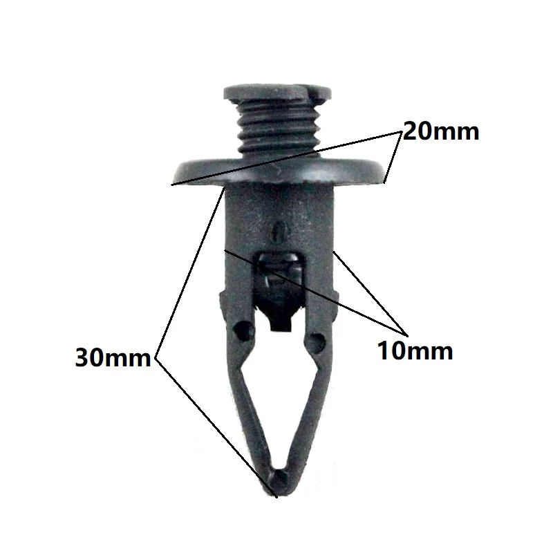 100PCS Автомобильные аксессуары для комплектов Toyota, коробка для авто, пластиковый бампер, крыло, багажник, удерживающий зажим, черный, застежка, заклепки - Название цвета: 100PCS