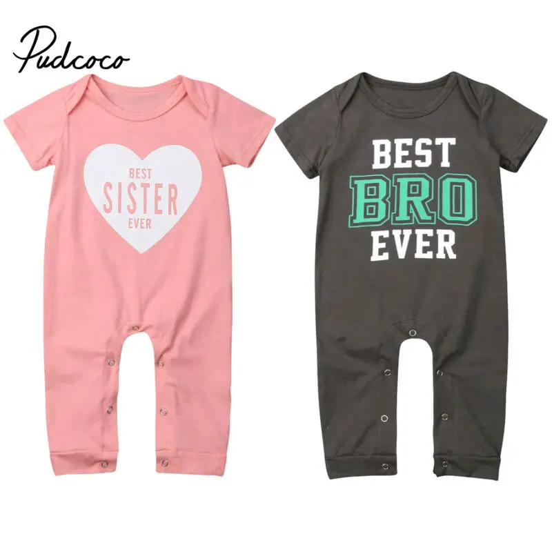 Для новорожденных pudcoco Летний комбинезон с короткими рукавами серого и розового