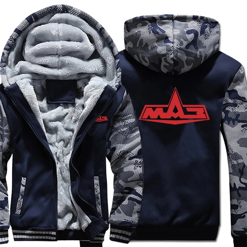 

2022 MAZ Truck Hoodies Winter Camouflage Sleeve Jacket Men Fleece Hardcore Maz Sweatshirts