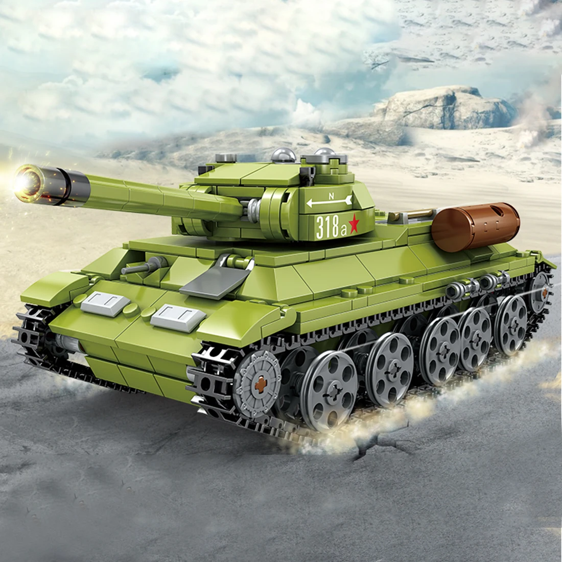 

578Pcs T-34 Medium Tank Military Series Building Block Toys For Children Adult Creative Gift