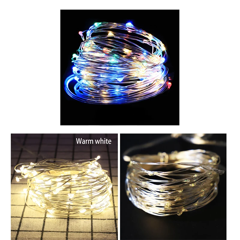 12/22 м Солнечная светодиодные световые ленты на медном проводе праздничное