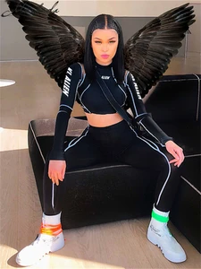 Сексуальная женская сетчатая майка с круглым вырезом длинным рукавом тонкий укорочённый облегающий топ с принтом буквами