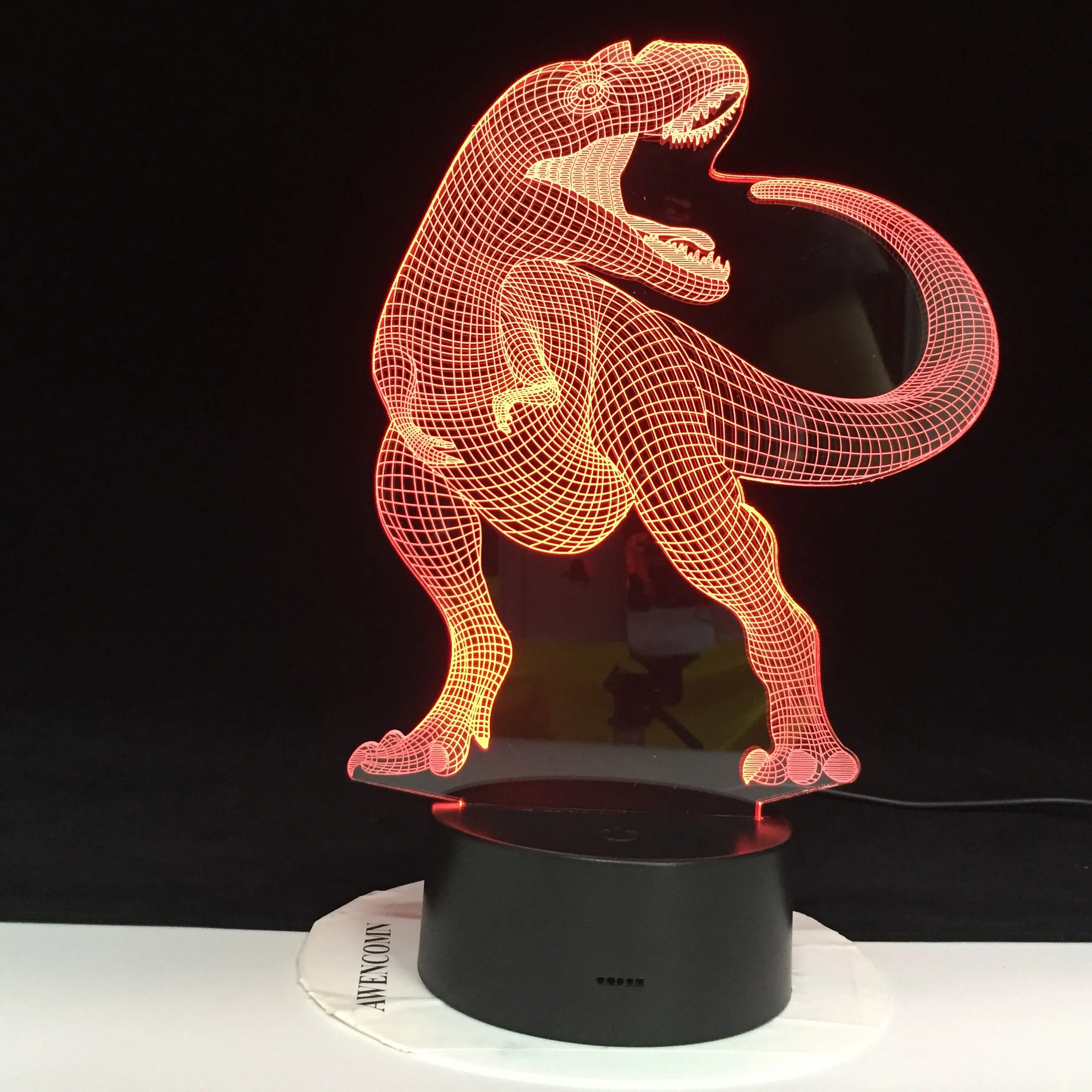 Динозавр тематический парк 3D лампа игра СВЕТОДИОДНЫЙ Ночник светильник 7 цветов