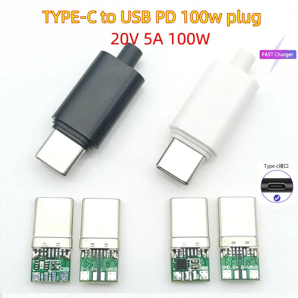 Welding wire type USB C to Type-C PD plug 100W 20V 5A Quick Charge connector Fast Charging Cable power Data adapter With case
Welding wire type USB C to Type-C PD plug 100W 20V 5A Quick Charge connector Fast Charging Cable power Data adapter With case