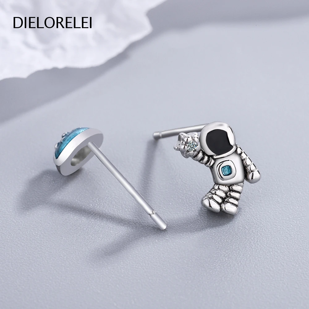 

Серебряные серьги-гвоздики DIELORELEI, защита от аллергии, стильные темпераментные украшения для девочек, минималистичные