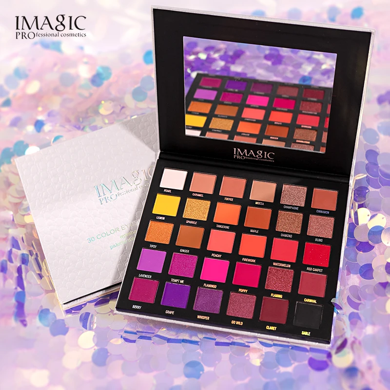 

IMAGIC Eyeshadow Makeup Palette Pearlescent Glitter Pigment 30 Color Eye Shadow Makeup Long Lasting Waterproof Eyeshadow Palette
