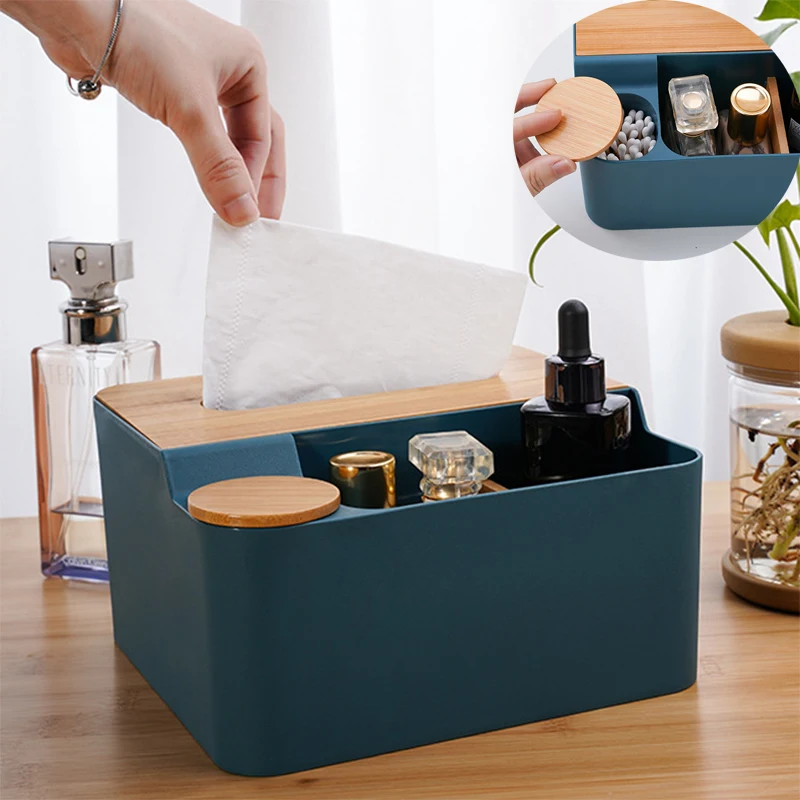 

Wooden Tissue Holder Household Paper Towel Storage Box Removable Tissue Case boîte à mouchoirs Lagerung Boxes for Home Office